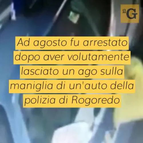 Peruviano lasciò ago sulla maniglia dell'auto della polizia, arrestato per rapina
