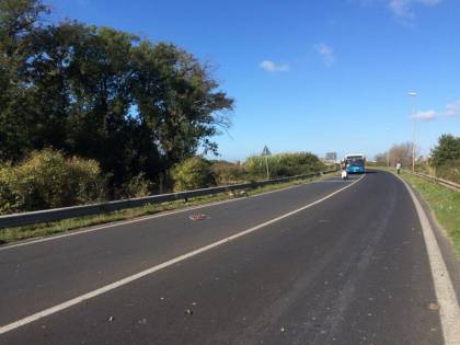 Pirata della strada a Ladispoli: la scena dell'incidente