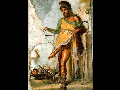 Antica malattia del pene su un affresco a Pompei