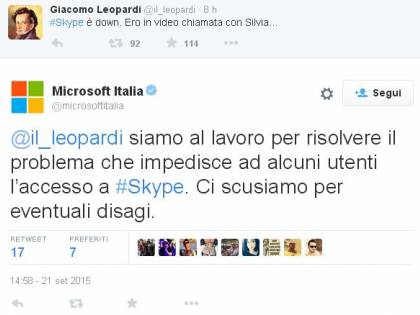 #Skypedown, Microsoft replica pure a Leopardi