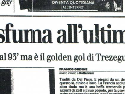 2000, la Francia ci beffa nel modo più atroce. L’Italia perde la Coppa per venti secondi