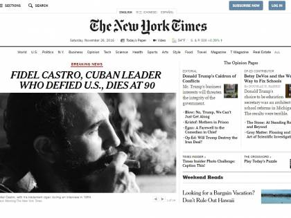 La morte di Castro sui siti di tutto il mondo