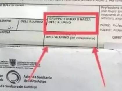 Il questionario Asl chiede la razza dell'alunno: a Bolzano scoppia bufera