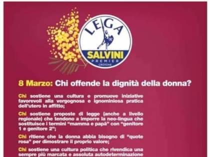 "La donna sostiene la vita e la famiglia" Matteo si dissocia dal volantino leghista