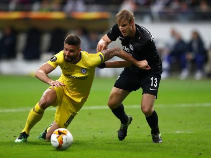 Europa League, il Chelsea pareggia 1-1 a Francoforte. L'Arsenal batte 3-1 il Valencia