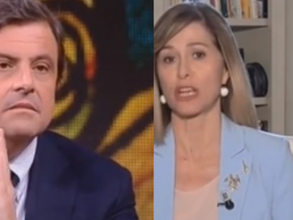 Calenda la interrompe e la leghista Donato sbotta così: "Sei un gran maleducato"
