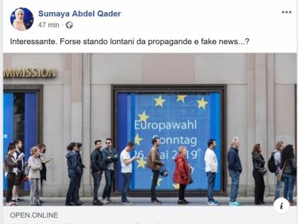 La consigliera musulmana: "Senza fake news si vota Pd"