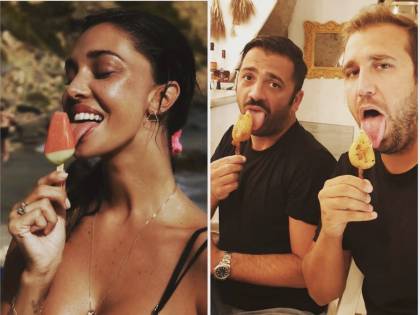 Pio e Amedeo prendono in giro Belen: anche loro con il sexy ghiacciolo