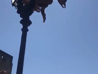 Napoli, tuffi pericolosi dai lampioni del ponte di Castel dell'Ovo