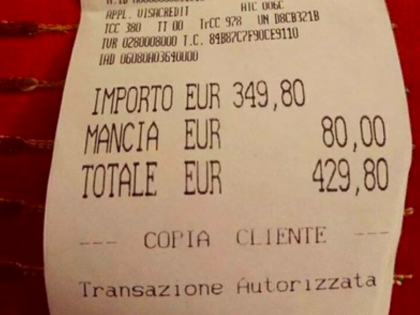 Roma, chiuso, riaperto e multato il ristorante dello scontrino choc