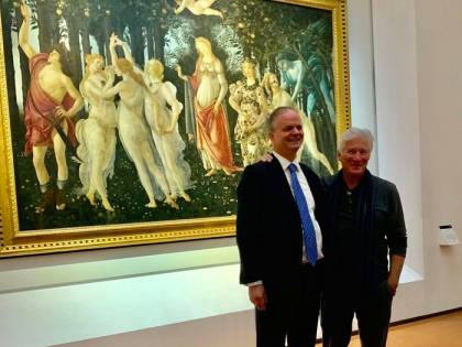 Firenze, Richard Gere visita gli Uffizi