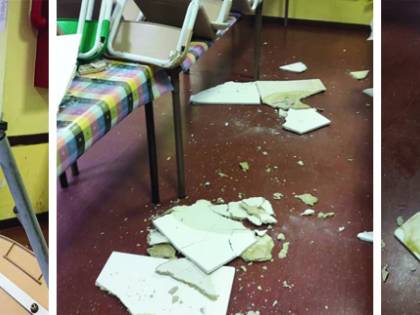 Roma, crolla il controsoffitto nella scuola elementare: paura per i bimbi