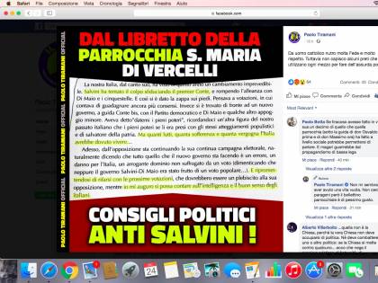 Il bollettino parrocchiale choc: Salvini paragonato a Mussolini