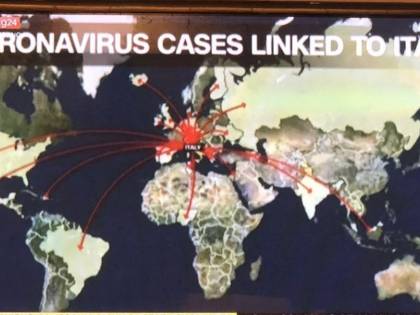 La mappa choc della Cnn: "Italia focolaio del coronavirus"