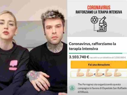 Fedez e Chiara Ferragni raccolgono più di 3 milioni in 24 ore per il San Raffaele