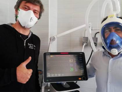 Valvole e maschere 3D donate ai reparti in ginocchio