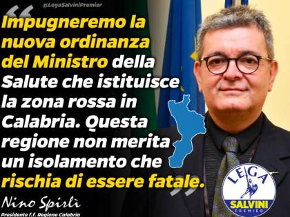 Calabria "zona rossa"? Spirlì impugna l'ordinanza