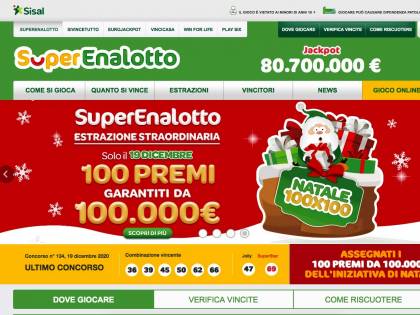 SuperEnalotto "Natale 100x100", ecco le Regioni più fortunate