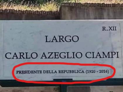 Spunta un altro errore sulla targa per Ciampi