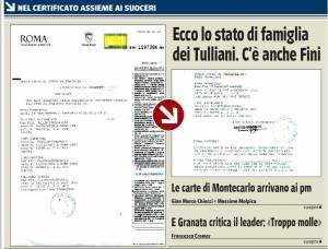 Ecco lo stato di famiglia dei Tulliani: c'è anche Fini