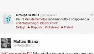 Terremoto, le gaffe  delle aziende su Twitter