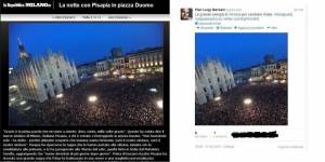 La foto postata da Bersani e quella del 2011 a confronto