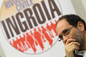 Il candidato premier di Rivoluzione Civile, Antonio Ingroia