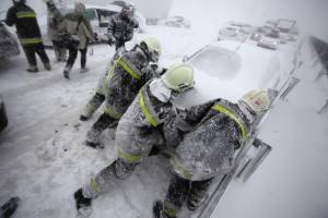 Budapest, la bufera di neve