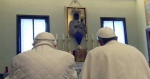 Papa Francesco incontra Benedetto XVI a Castel Gandolfo