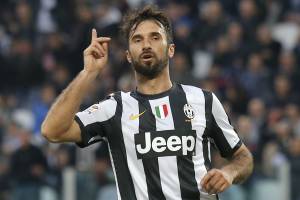 Lo juventino Mirko Vucinic dopo il gol