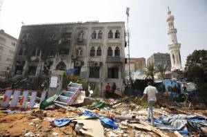 La moschea di Rabaa data alle fiamme