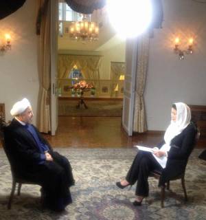 Hassan Rohani durante un'intervista con la Nbc