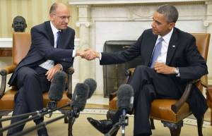 Il premier Enrico Letta col presidente Usa Barack Obama