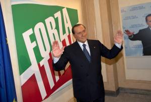 Silvio Berlusconi all'inaugurazione della nuova sede di Forza Italia