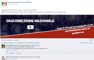 I commenti più popolari al post che sulla pagina Facebook del Pd annuncia la direzione nazionale di oggi