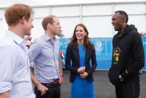 Bolt scherza con i Reali britannici