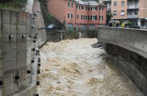 Il torrente Bisagno nella zona del Ferreggiano a Genova