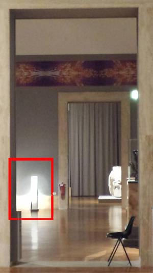 La base da dove è stata rubato "Il bambino malato", nela sala 48 della Galleria Nazionale d'Arte Moderna di Roma