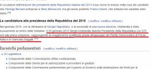 Per Wikipedia Mattarella è già presidente della Repubblica