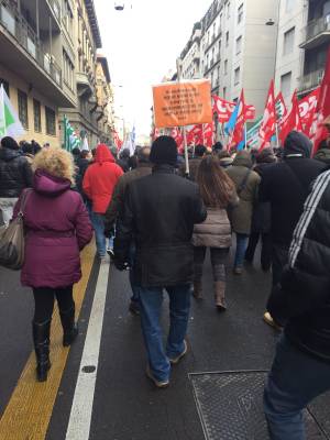 Il corteo dei bancari