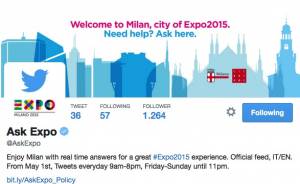 @AskExpo, con Twitter il Social info point risponde ai visitatori