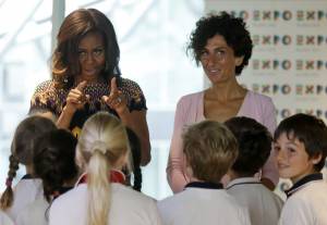 Michelle Obama e le figlie in visita a Expo