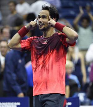 Fabio Fognini dopo la vittoria contro Nadal agli Us Open