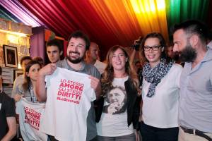 Il ministro per le Riforme Maria Elena Boschi al Pride Village di Padova