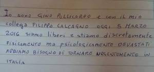 Libia, gli ostaggi: "Siamo devastati. Ora dobbiamo ritornare in Italia"