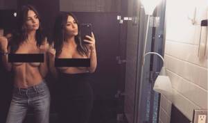 Emily Ratajkowski e Kim Kardashian in topless