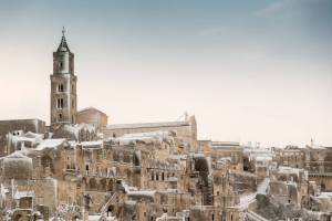 I Sassi di Matera sotto la neve sono uno spettacolo