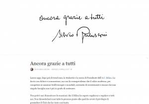 Closing Milan, il messaggio di Berlusconi