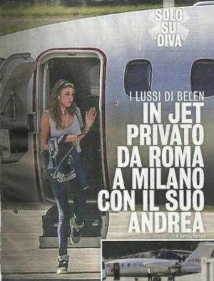 Belen Rodriguez e Iannone: viaggi in jet privato