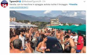 Versilia, auto arriva in spiaggia e i bagnanti temono l'attentato